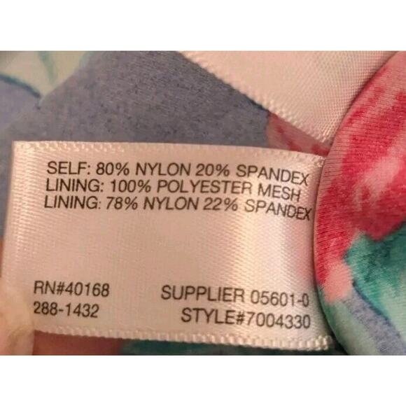 ST JOHN'S BAY Women's Tropical Print Tankini Top Underwire Bra Size 8 - Picture 5 of 5